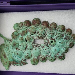 Grape Design Single Switch Plate Solid Copper Patina Blue Art Metal USA See More